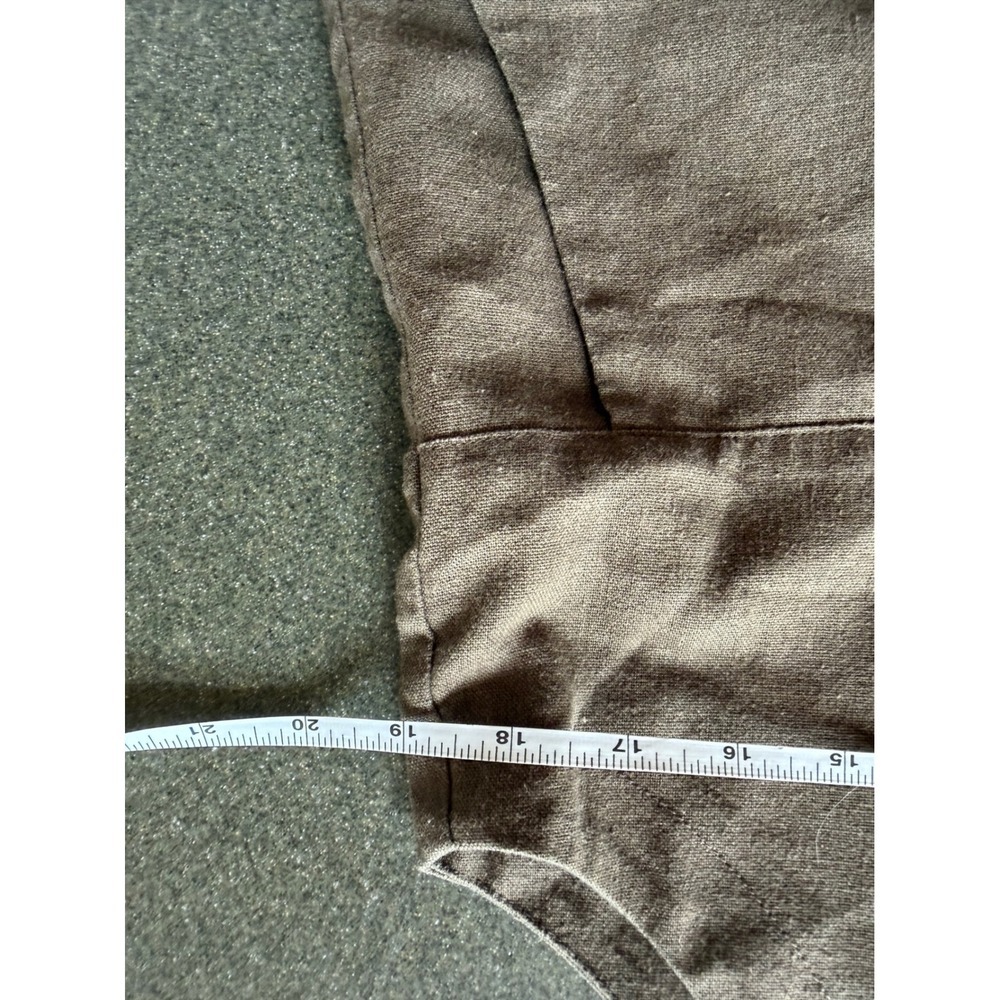 Natural Life Black Linen Blend Overall Romper Sleeveless Bib Pocket Womens L - Picture 7 of 9